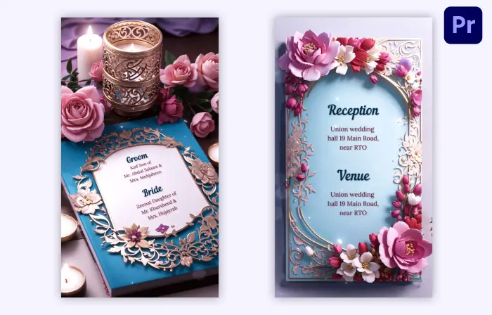 Premium Floral 3D Muslim Nikah Invitation Instagram Story